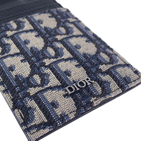 【中古】 Christian Dior クリスチャン・ディオール  定期入れ・パスケース   オブリーク ロゴ パスケース ネイビー 23036271 NT