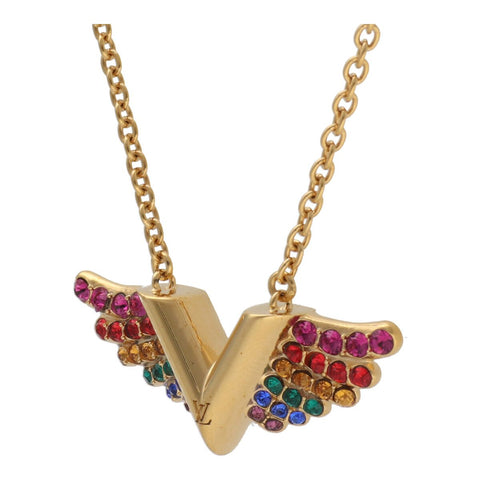 【中古】 LOUIS VUITTON ルイ・ヴィトン コリエ・エセンシャル V カリフォルニア M69617 ゴールド レインボー マルチカラー ネックレス ペンダント モノグラム 23036294 RS