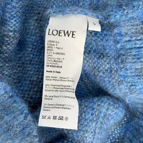 【中古】 LOEWE ロエベ バルーンスリーブ モヘヤ カーディガン S S359Y16K08 ブルー モヘア ニット ブルゾン ライトアウター 23036955 RS