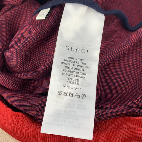 【中古】 GUCCI グッチ GGジャカード コットン ジャケット XL 496919 ネイビー レッド トラック ジャージー テクニカル  23037342 RS