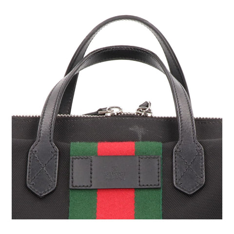 【中古】 GUCCI グッチ GGウェブ ブリーフケース 630922 ブラック 黒 ビジネスバッグ ハンドバッグ トートバッグ ストライプ  23037369 RS