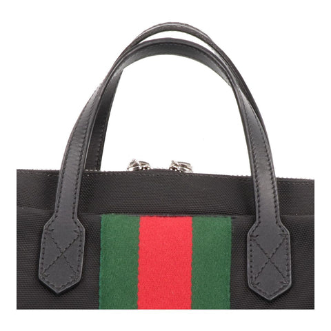 【中古】 GUCCI グッチ GGウェブ ブリーフケース 630922 ブラック 黒 ビジネスバッグ ハンドバッグ トートバッグ ストライプ  23037369 RS