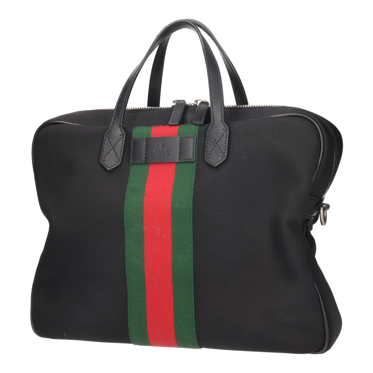 【中古】 GUCCI グッチ GGウェブ ブリーフケース 630922 ブラック 黒 ビジネスバッグ ハンドバッグ トートバッグ ストライプ  23037369 RS