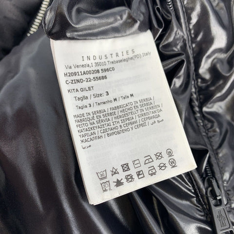 【中古】 MONCLER モンクレール Kita Gilet 3 H20911A00208 596C0 ブラック 黒 総柄 キタ ジレ ダウンジャケット ダウンベスト アウター  23038053 RS