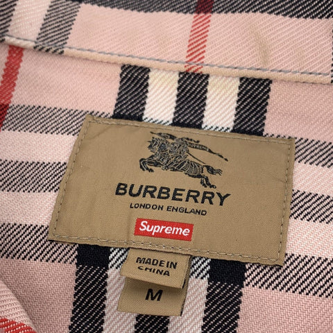 【中古】 BURBERRY バーバリー Supreme シュプリーム デニムジャケット M ピンク ヴィンテージチェック ノヴァチェック コラボ Gジャン ブルゾン アウター 23038054 RS