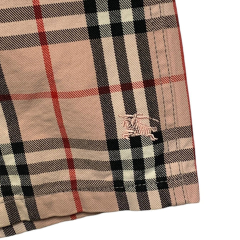 【中古】 BURBERRY バーバリー  Supreme シュプリーム デニムショーツ 32 ピンク ヴィンテージチェック ノヴァチェック コラボ パンツ ハーフパンツ ボトムス ズボン 半ズボン 23038055 RS