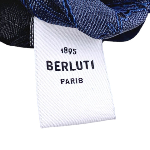 【中古】 Berluti ベルルッティ  ネクタイ   カリグラフィ ネクタイ ブルー 23038057 YM