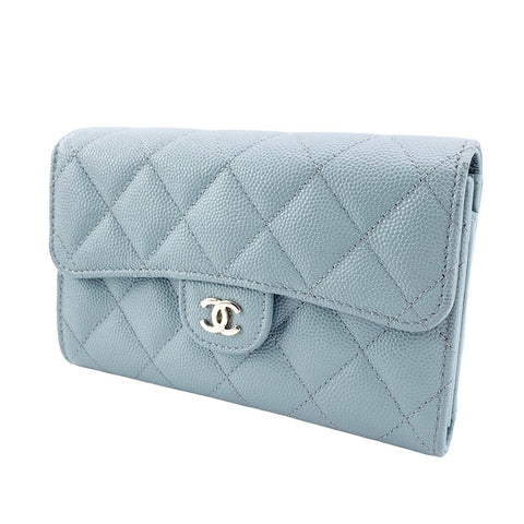 【中古】 CHANEL シャネル  レディース財布 AP0232 マトラッセ キャビアスキン 長財布 グリーン 23038592 AK