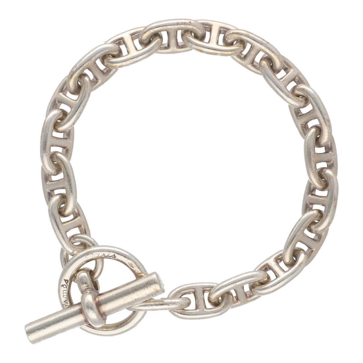 【中古】 HERMES エルメス シェーヌダンクル PM ブレスレット 18コマ Ag925 シルバー アクセサリー 18LINK 18リンク 23038698 RS