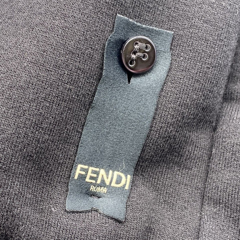 【中古】 Fendi フェンディ エンブロイダリー ジップアップ パーカー XL FY0984 AH0W ブラック マルチカラー アウター 長袖 フーディ 23038786 RS