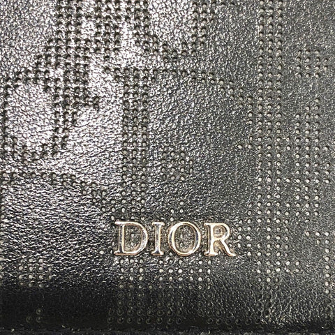 【中古】 Christian Dior クリスチャン・ディオール  2ESCH136VPD_H03E ビジネスカードホルダー オブリーク レザー ブラック メンズ カードケース 23039497 HO