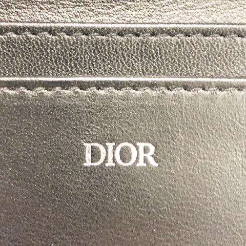 【中古】 Christian Dior クリスチャン・ディオール  2ESCH136VPD_H03E ビジネスカードホルダー オブリーク レザー ブラック メンズ カードケース 23039497 HO