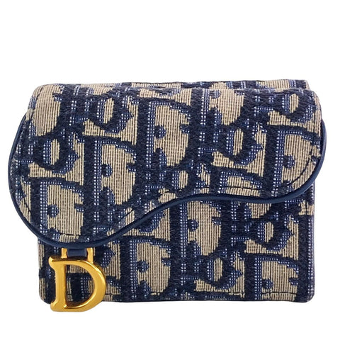 【中古】 Christian Dior クリスチャン・ディオール サドルコンパクトウォレット セット オブリーク S5653CTZQ 3つ折り財布 23040944 AS