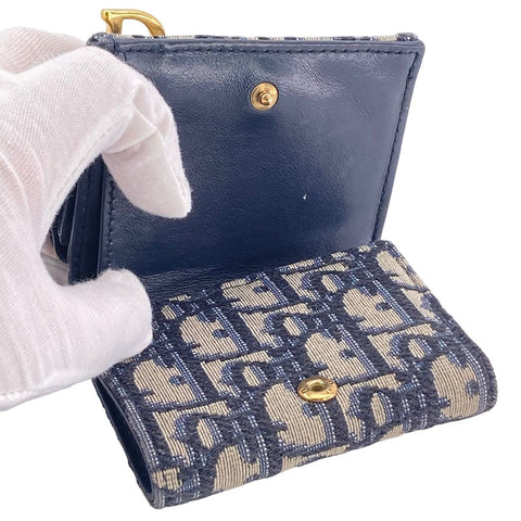 【中古】 Christian Dior クリスチャン・ディオール サドルコンパクトウォレット セット オブリーク S5653CTZQ 3つ折り財布 23040944 AS