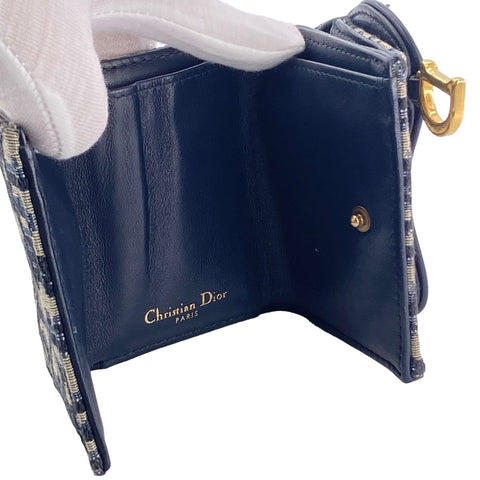 【中古】 Christian Dior クリスチャン・ディオール サドルコンパクトウォレット セット オブリーク S5653CTZQ 3つ折り財布 23040944 AS