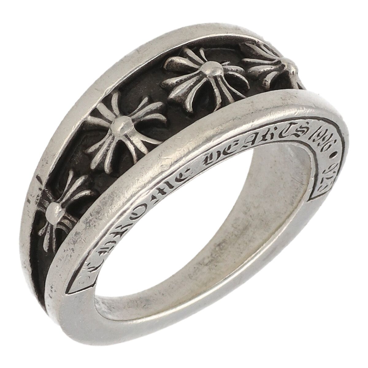 【中古】 CHROME HEARTS クロムハーツ ナローVバンドリング CHプラス 指輪 シルバー アクセサリー 24号 メンズ CHX ジュエリー 23041037 AO