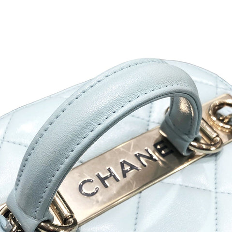 【中古】 CHANEL シャネル  ショルダーバッグ AS1626 マトラッセ バニティ チェーンショルダーポーチ ライトブルー 23041532 AK