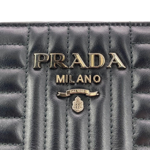 【中古】 PRADA プラダ ダイアグラム レザー ハンドバッグ 1BA165 レディース ブラック 鞄 23042904 AS